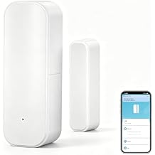 WiFi Door Sensor Window Detector Smart Window Contact Sensor, Wireless Magnetic Door Open Detector with Free Notification Alerts, Compatible with Alexa Google Assistant 1-Pack