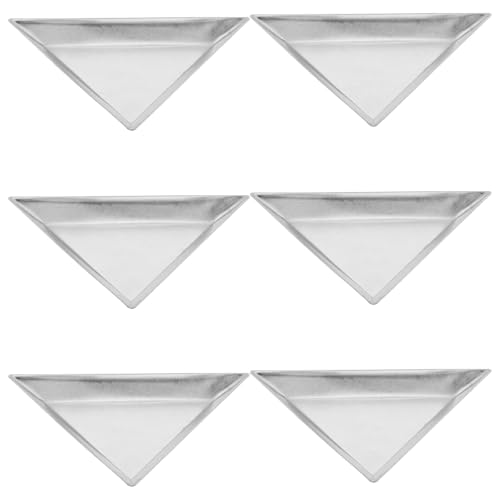 TOVINANNA Bandeja para Pesar de Acero Inoxidable Triangular 6 Unidades Mini Barquitos para Laboratorio y Joyería, Plato de Pesaje Preciso para Polvo, Líquidos y Alimentos, Compacto y Fácil