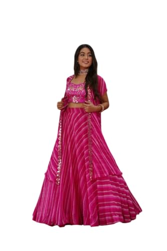 SIDDHANATH RAIMENT Indo Western Outfit Bridesmaid Dress Wedding Dress Party wear Outfit Women Lehenga Jacket Lehenga Choli. Pink