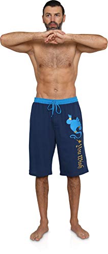 Disney Mens Aladdin Genie Lounge Shorts (Medium) Blue