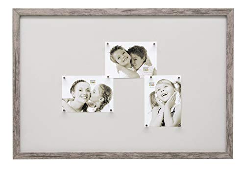 Deknudt Frames - S45RH7M - Cadre Photo Panneau - Magnétique - 10 Aimants - Gris/Beige - 40 x 60 cm