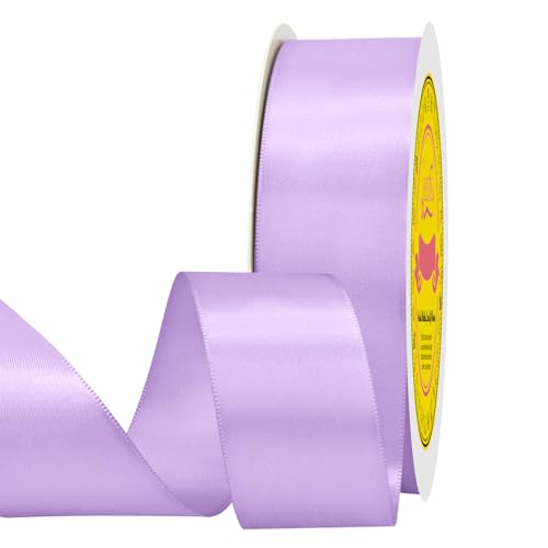 Image of Double Face Light Purple Satin Ribbon 1-1 /2 inch X 50 Yards for Gift Wrapping Very Suitable for Weddings Party Hair Bow Invitation Decorations and More
