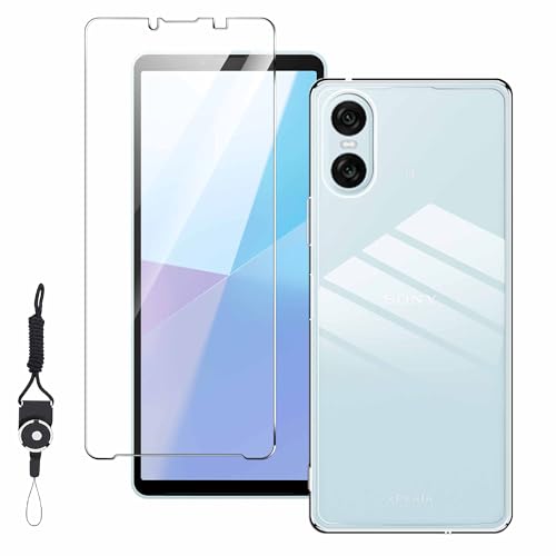 Nutmeg 【1+1】Xperia 10 VI ガラスフィルム + Xperia 10 VI ケース クリア カバー SO-52E 保護フィルム 硬度9H 強化ガラス 気泡ゼロ 高透過率 SOG14 保護カバー TPU素材 全透明 薄型 軽量 防指紋 傷