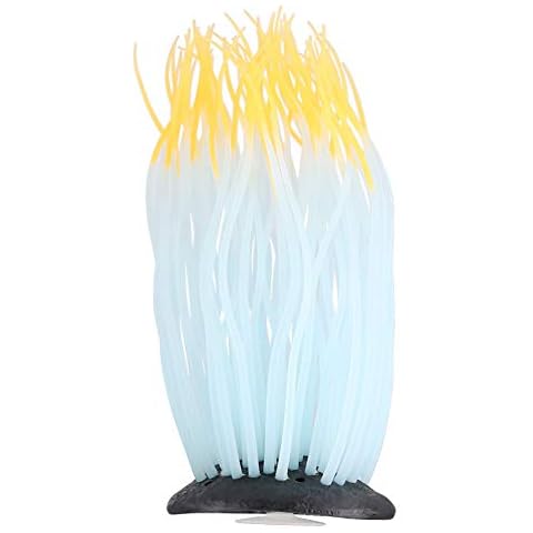 Pssopp Aquarium Dekoration Glühende Künstliche Seeanemone Leuchtende Seeanemone Ornament Simulation Seeanemone Glowing Effekt Fish Tank Ornament Cover
