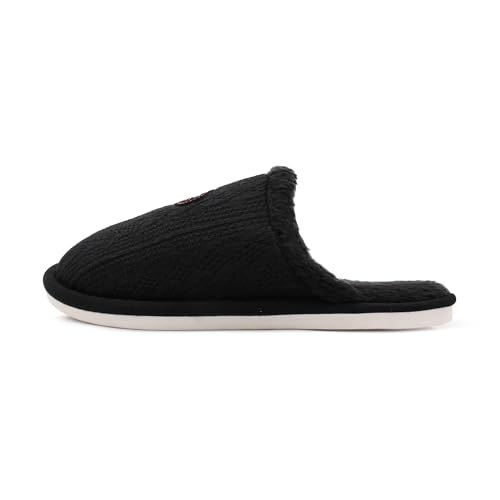 Image of VRITRAZ Men's Plush Winter Slippers | Soft Furry Lined Indoor Slides | Warm Comfortable Anti-Slip Home Footwear