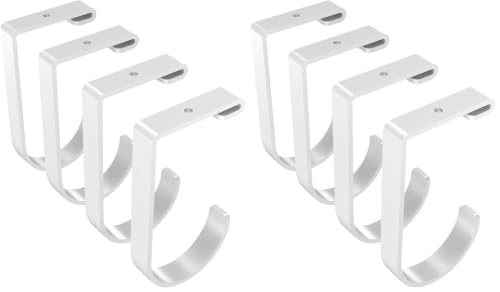 Image of FLEXIMOUNTS 8 Pack Add On Storage Flat Hook Accessory for Garage Ceiling Rack and Wall Shelving, Max Weight Capacity up to 50lbs, White