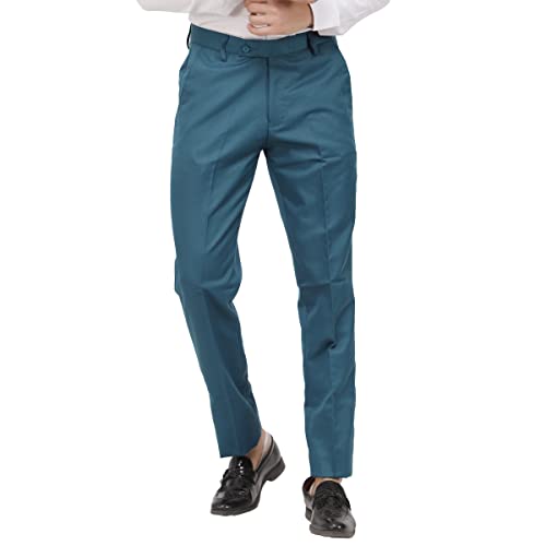 Image of KUNDAN Slim Fit Men Polyester Viscose Blend Trousers