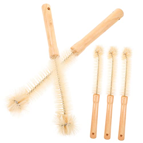 HOMOCONO Wooden Handle Bottle Brush Set 30 * 5.5cm Long for Kitchen Tea Cup Baby Milk Bottles Cleaning