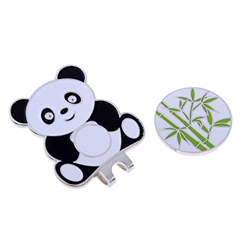 QSTDGVPW Clip Marcador de Pelota de Golf para Golf Y Viseras, Panda