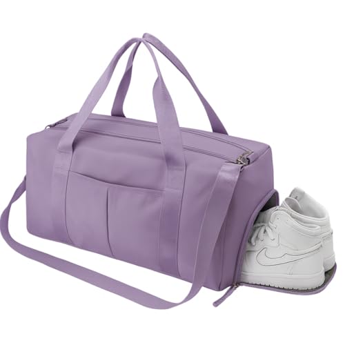 Bolsa transversal Mala de Academia Bolsa esportiva de viagem, ideal Para Banhos De Piscina, Bolsa de ginástica impermeável, praia, natação, ioga, esportes (Lilás)
