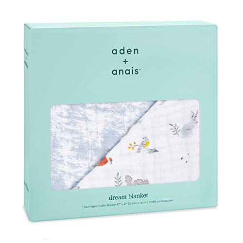 Image of aden + anais 100% Cotton Muslin Baby Blanket Crib Bedding for Newborn Baby and Toddler, Nursery Blanket for Boys and Girls, Baby Registry and Shower Gift - Naturally Forest