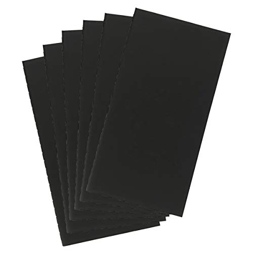 Satumu Travelers Journal Notebook Refills With Black Paper, Ruled/Lined, Blackout Pages Planner Inserts For Gel Pens Drawing And Writing For Kids And Adults, 6-Pack