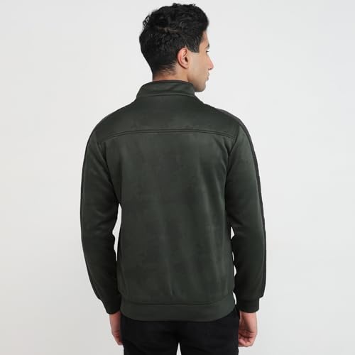 Image of Park Avenue Men Regular Fit Solid Pattern Pure Polyester Turtle Neck Full Sleeve Casual Outer Wear