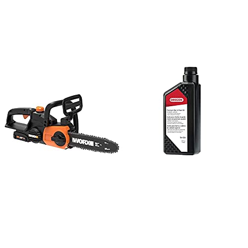 Worx Wg322 20V Power Share 10" Cordless Chainsaw With Auto-Tension & Oregon Bar And Chain Oil For Chainsaws, 1 One Quart Bottle (32 Fl.oz / 946 Ml) (54-026) #TOP12