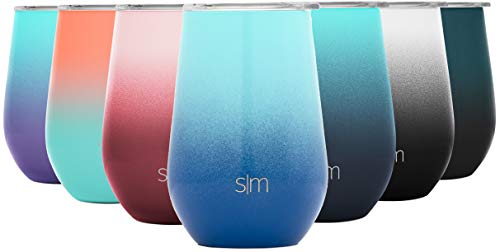 Simple modern spirit 12oz wine tumbler glass with lid - vacuum co…
