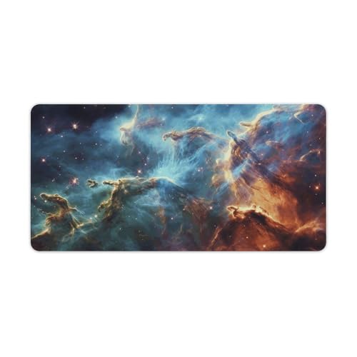Tapis de souris de jeu anti-glisse LED galaxie espace grand format