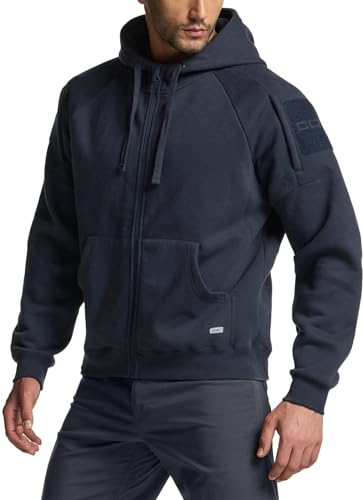 CQR Men's Winter Fleece Pullover Hoodies, Thermal Long Sleeve Hooded Sweatshirt, Cotton-Blend Outdoor/Tactical Shirts