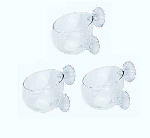 【SRrabbit】アクアリウム 水槽ポット 水草 グラスポット 取付簡単 吸盤式 ガラス製 ( 3個セット)