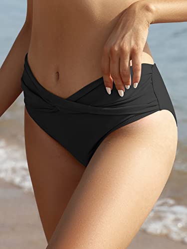SHEKINI Women's Bikini Bottom Twist Front Cheeky Swimsuit Ruched Bathing Suit Bottoms3