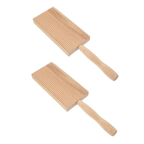 Cabilock 2Pcs Pasta Wooden Gnocchi Board for Homemade Pasta Handle Assorted Color Essential Pasta Making Tools for Kitchen Use