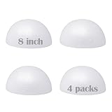 8' Craft Foam Half Ball - Smooth Half Foam Polystyrene Balls for Craft and Project, Pack of 4