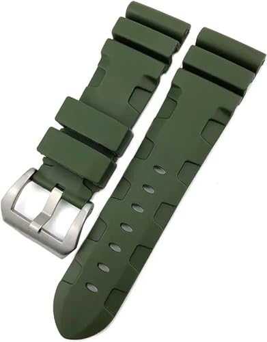 Bracelet en silicone waterproof 24mm pour Panerai Luminor bleu vert