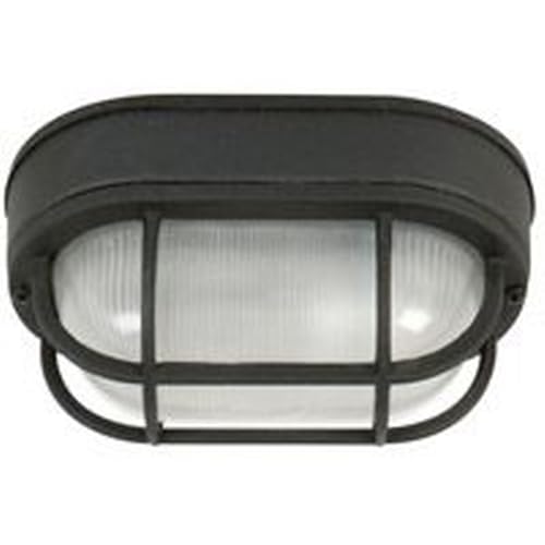 Image of Craftmade Z396-TB Bulkhead Outdoor Marine Flush Mount Ceiling Lighting, 1-Light 60 Watt (5 inch W x 9 inch H), Matte Black