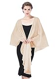 bolero beige taupe WEICH & ATMUNGSAKTIVES CHIFFON --- Wir haften an der Auswahl des hochwertigen Chiffon, Gewebeoberfläche ist glatt, transparent aus, sehr leicht, holt Ihnen das außerordentliche Gefühl des Tragens.