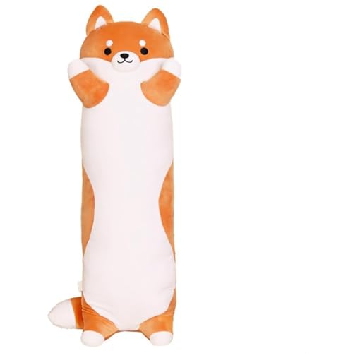 KuBen 柴犬ぬいぐるみ!特大サイズ抱き枕兼用 ふわふわもちもち触感 洗える設計 リアル動物風 彼女・子供誕生日プレゼント (110cm(独立内芯、取り外し可能),猫E-オレンジ)