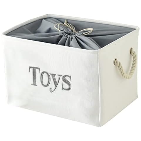 INough Toy Storage for Kids Toy Box Lightweight Collapsible Toy Storage Organizer Toys Bin with Handle, Storage Baskets for Kids, Boys, Girls, Nursery Room (Large, Toys) Cover