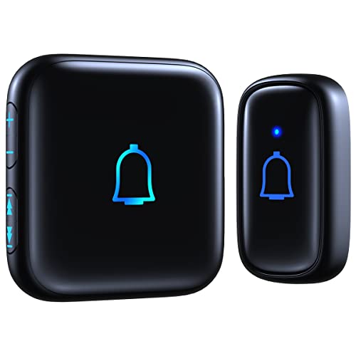 Doorbell Wireless Doorbell IP66 Waterproof 1000 Feet with 56 Chimes 115dB 7 volume levels Mute Mode & LED Flash Doorbell Ringer Wireless for Kids Room Teachers Classroom Home Office & Hearing-Impaired