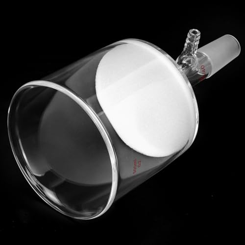 image for QWORK 500ml Borosilicate Glass Buchner Filtering Funnel with Medium Fr