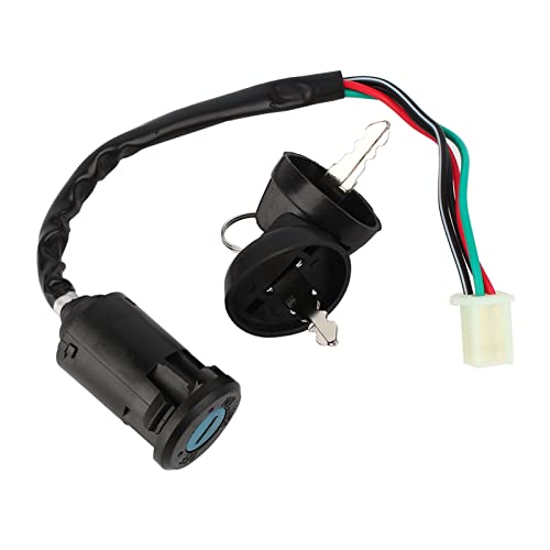 Interruptor de Encendido de 4 Cables, 1 Interruptor de Llave, Interruptor de Encendido Universal Impermeable con Llave, Piezas de Repuesto del Interruptor de Llave de Motocicleta para 50 90 110 125 Cc