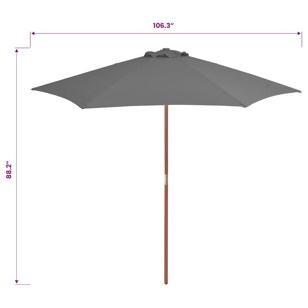 SYDE Parasol ogrodowy z terakoty 270 cm