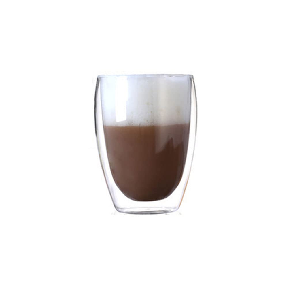 NOBRIM Taza de Cristal de Doble Pared de 80/150/250/350/450ml, Taza de Agua Resistente al Calor, Taza Transparente, Vasos para Beber para Bar, Fiesta, jarras de Cerveza