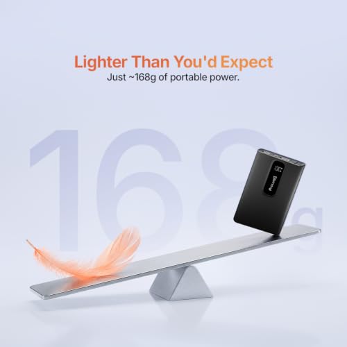 Image of LAVA PROWATT Air 10000mAh Compact Power Bank, 22.5W Fast Charging with Anti Heating Technology and Scratch Proof Design, Triple Output Ports, Supports - iPhone and Android Devices (Thunder Black)