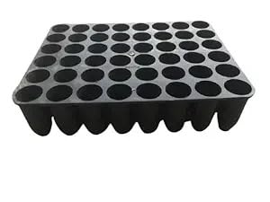 Image of Ecoflo Root Trainer Reusable Seedling Trays Plastic Plants Nursery Starter Cups Seed Germination Tray for Primary Germination 48 Cells 95cc Black - Pack of 2nos.