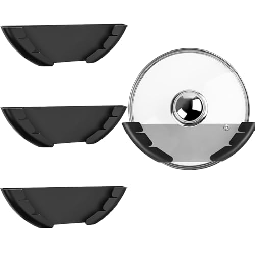 BIZOI Rangement Couvercle de Casseroles Auto-Adhésif, 3 Pièces Supports Muraux pour Couvercles de Casseroles, Support Couvercles Casseroles Mural, pour...