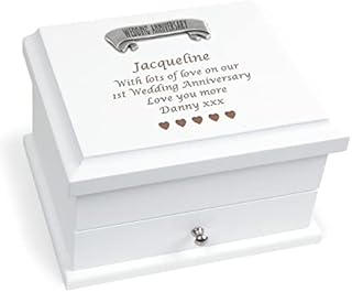 Girls 1st Paper Wedding Engraved Gifts Jewellery Storage Organiser