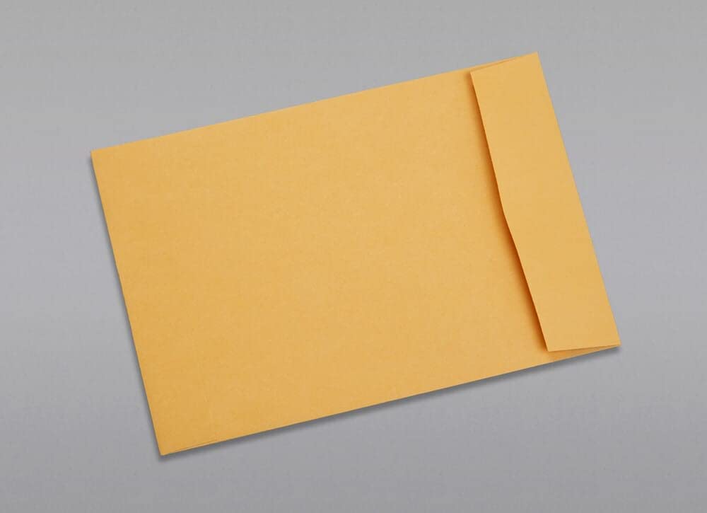 Limited Papers (TM) Booklet Envelopes, (Open Side) Brown Kraft, Gummed Seal, 28 Pound, Heavyweight, For Mailing And More. (100, 6 x 9.5)