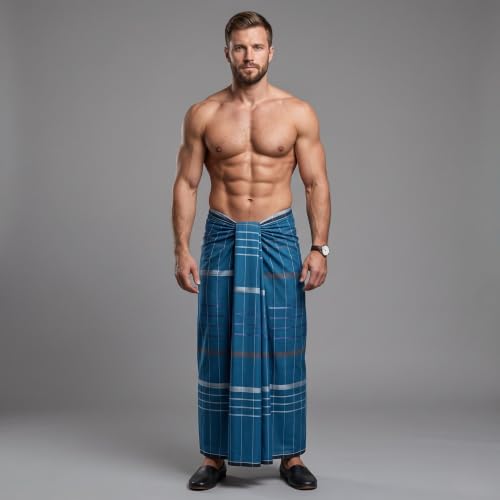 Image of Men's Cotton Lungi | Soft Breathable Wrap Around Lungi | Comfortable Daily & Home Wear for Men