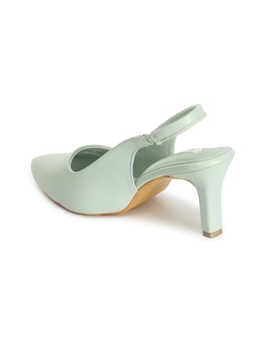 Image of ELLE Women Stylish and elegant Slingback Kitten Heel Mule Sandal