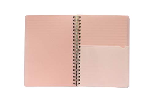 Caderno Espiral Pp C/Bolso Multiuso 185Mmx140Mm - 140Págs, 70G, Pautado Sortido (Rs, Az, Vd, Lilás)