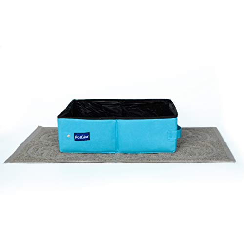 PetLike Cat Travel Litter Box, Collapsible Portable Toilet Tray Carrier for Small Cats