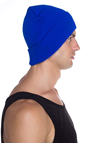 Image of Top Level Beanie Men Women - Unisex Cuffed Plain Skull Knit Hat Cap