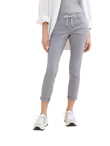 TOM TAILOR Damen Tapered Relaxed Hosemit Kordelzug  Explicit Grey 36/28