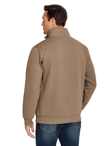 PINSPARK Men's Quarter Zip Pullover Sweatshirts Mock Neck Casual Long Sleeve Fall Winter Warm Fleece Cotton Sweatshirt2