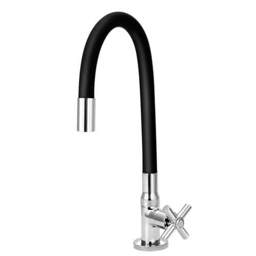 Torneira Gourmet Flexível Para Cozinha Mesa Preta 1/4 de Volta C51