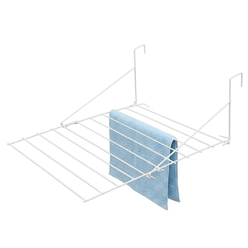 Spetebo Séchoir pour balcon et chauffage - 73 x 58 cm - Peu encombrant - Pliable - Longueur de séchage : 5 m - En métal - Pour salle de bain, balustrades et...