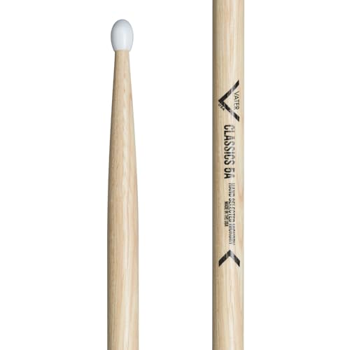 Bacchette di Vater VHC5AN - 5A Serie Classica - Hickory - Punta in Nylon a goccia